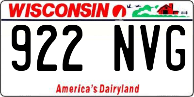 WI license plate 922NVG