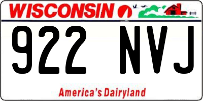 WI license plate 922NVJ