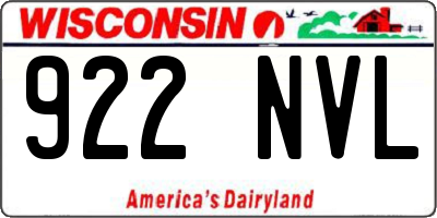 WI license plate 922NVL