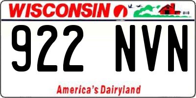 WI license plate 922NVN