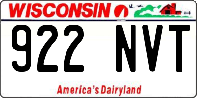 WI license plate 922NVT