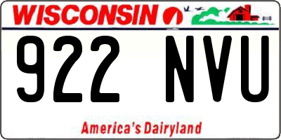 WI license plate 922NVU