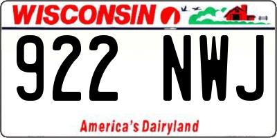 WI license plate 922NWJ