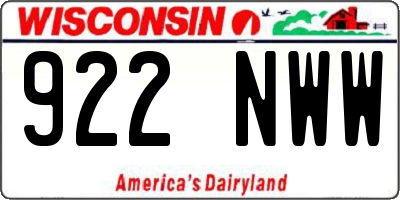 WI license plate 922NWW