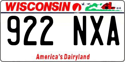 WI license plate 922NXA
