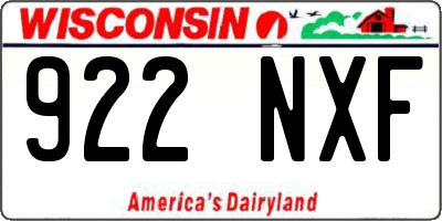WI license plate 922NXF