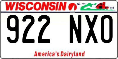 WI license plate 922NXO