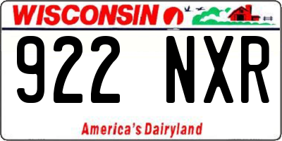 WI license plate 922NXR