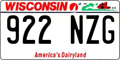 WI license plate 922NZG