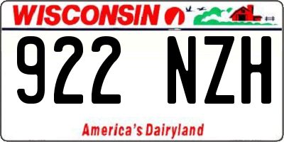 WI license plate 922NZH
