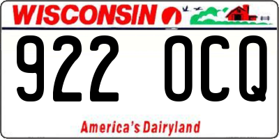 WI license plate 922OCQ