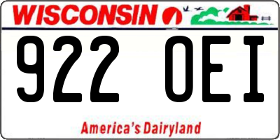 WI license plate 922OEI