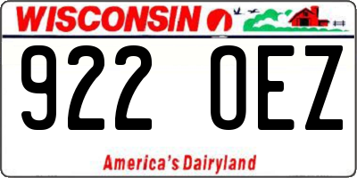 WI license plate 922OEZ