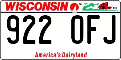 WI license plate 922OFJ