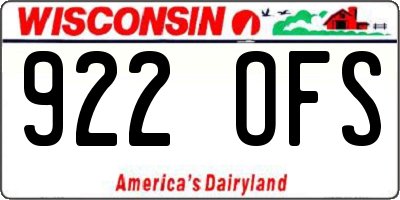 WI license plate 922OFS