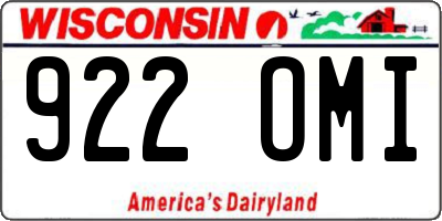 WI license plate 922OMI