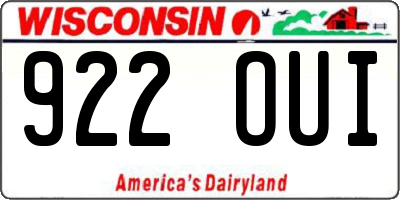 WI license plate 922OUI