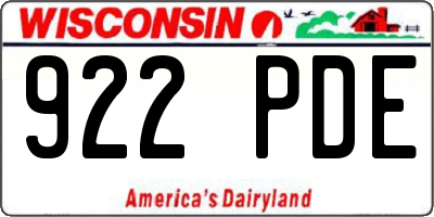 WI license plate 922PDE