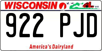 WI license plate 922PJD