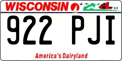 WI license plate 922PJI