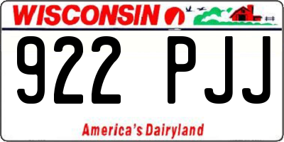 WI license plate 922PJJ