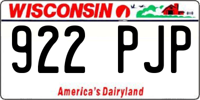 WI license plate 922PJP
