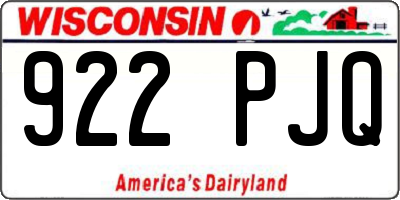 WI license plate 922PJQ