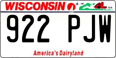 WI license plate 922PJW