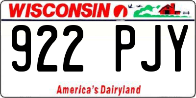 WI license plate 922PJY