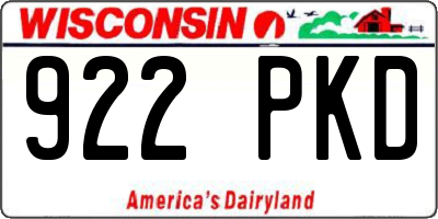 WI license plate 922PKD