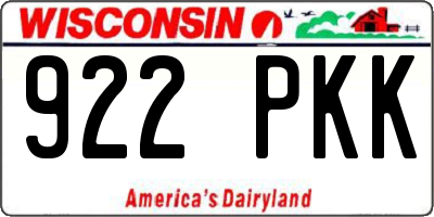 WI license plate 922PKK