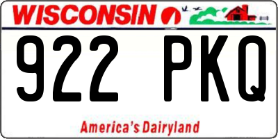 WI license plate 922PKQ