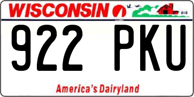 WI license plate 922PKU