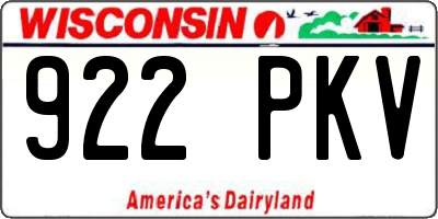 WI license plate 922PKV