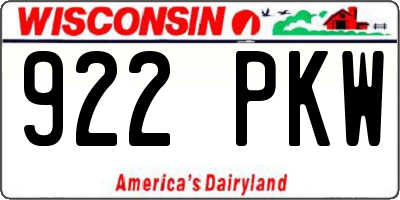 WI license plate 922PKW