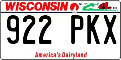 WI license plate 922PKX