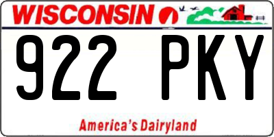WI license plate 922PKY