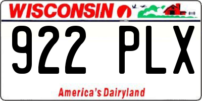 WI license plate 922PLX