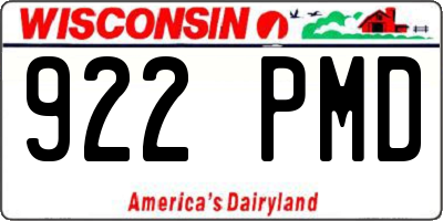 WI license plate 922PMD