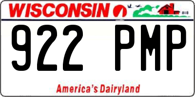 WI license plate 922PMP