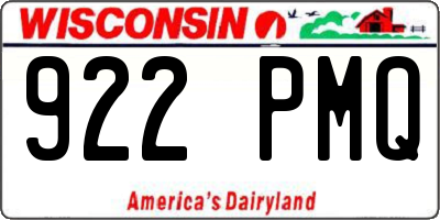 WI license plate 922PMQ
