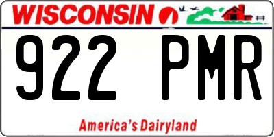 WI license plate 922PMR