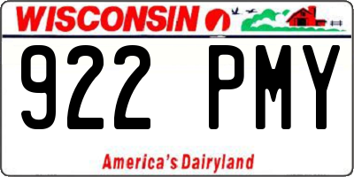 WI license plate 922PMY