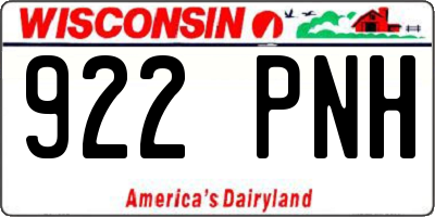 WI license plate 922PNH