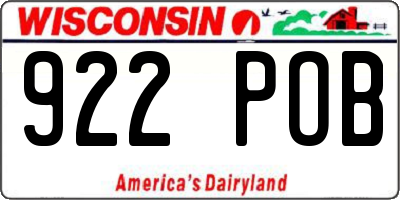 WI license plate 922POB