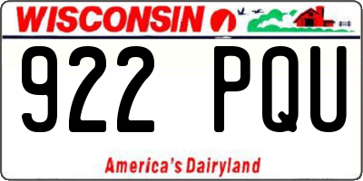 WI license plate 922PQU