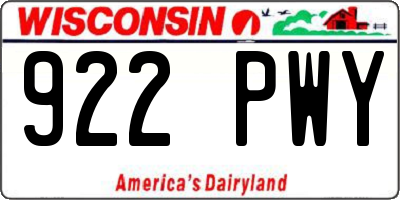 WI license plate 922PWY