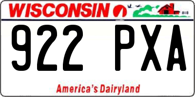 WI license plate 922PXA