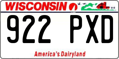 WI license plate 922PXD