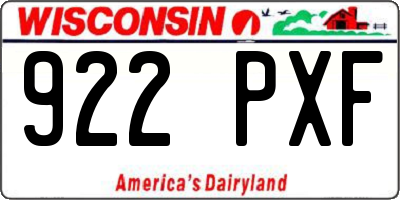 WI license plate 922PXF